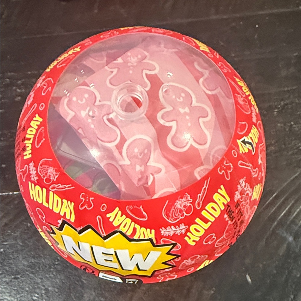 Festive Red Holiday Ornament with Gingerbread Design